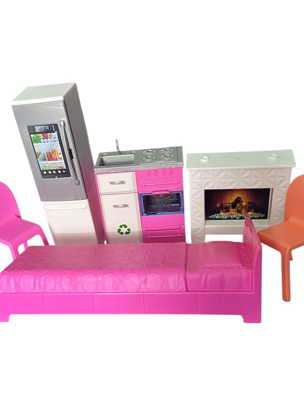 Barbie 2018 Dream House Replacement Furniture Lot Stove Fridge chairs fireplace
